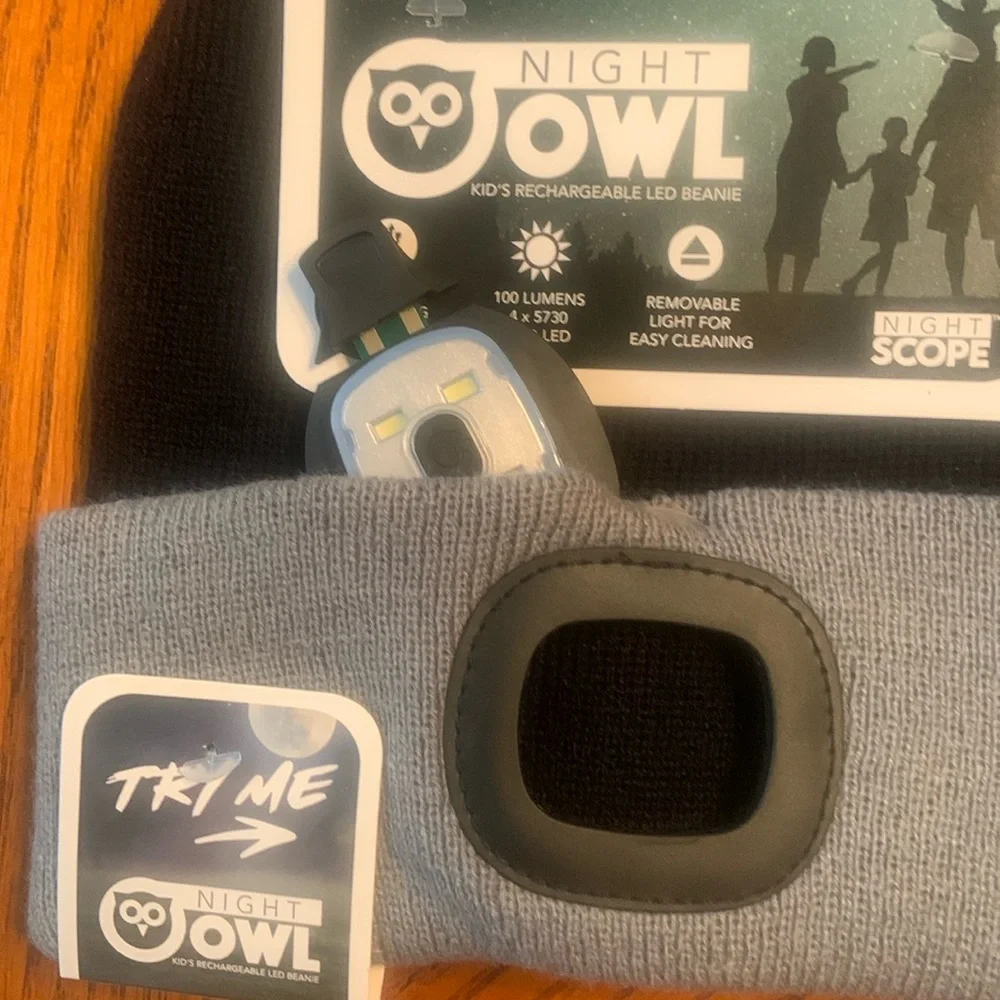 🎉HP🎉NWT Night Owl Kid’s Rechargeable LED Beanie - Light is Removable